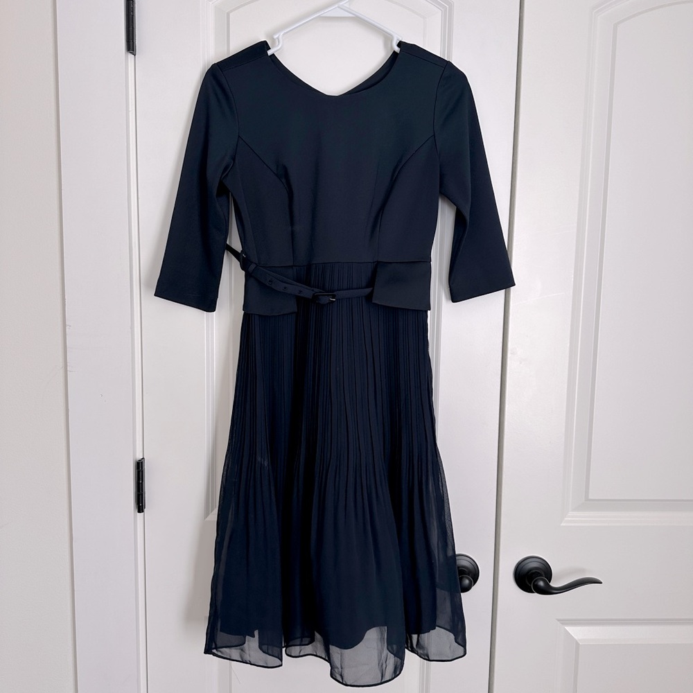 Women’s Seraphine Navy Maternity Belted Work Dress Size 2